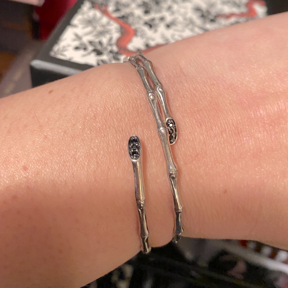 John Hardy Bamboo Double Coil Bracelet w Sapphire